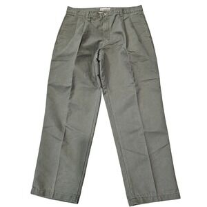 Fieldmaster Mens Olive Green Pleated Casual Pants Size 36x30